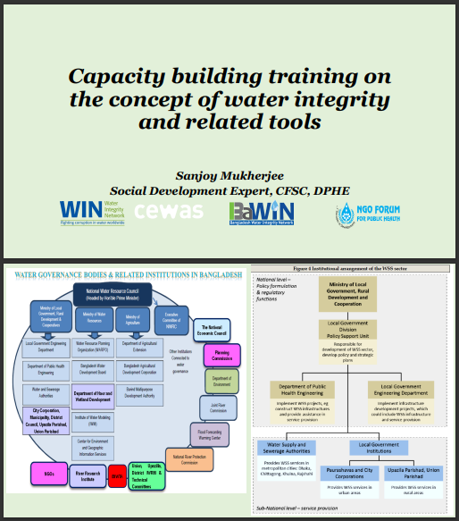 Cover of Capacity building training on the concept of water integrity and related tools