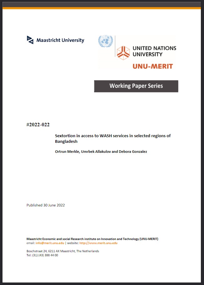 Cover of Sextortion in access to WASH services in selected regions of Bangladesh